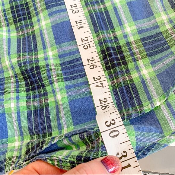 Roper Men’s Western Green & Blue Plaid Button Up Shirt Size Large - Picture 9 of 9